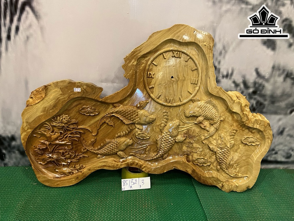 Tranh Đồng Hồ Gỗ Nu Nghiến Cao 52 Ngang 85 Sâu 3 (cm)