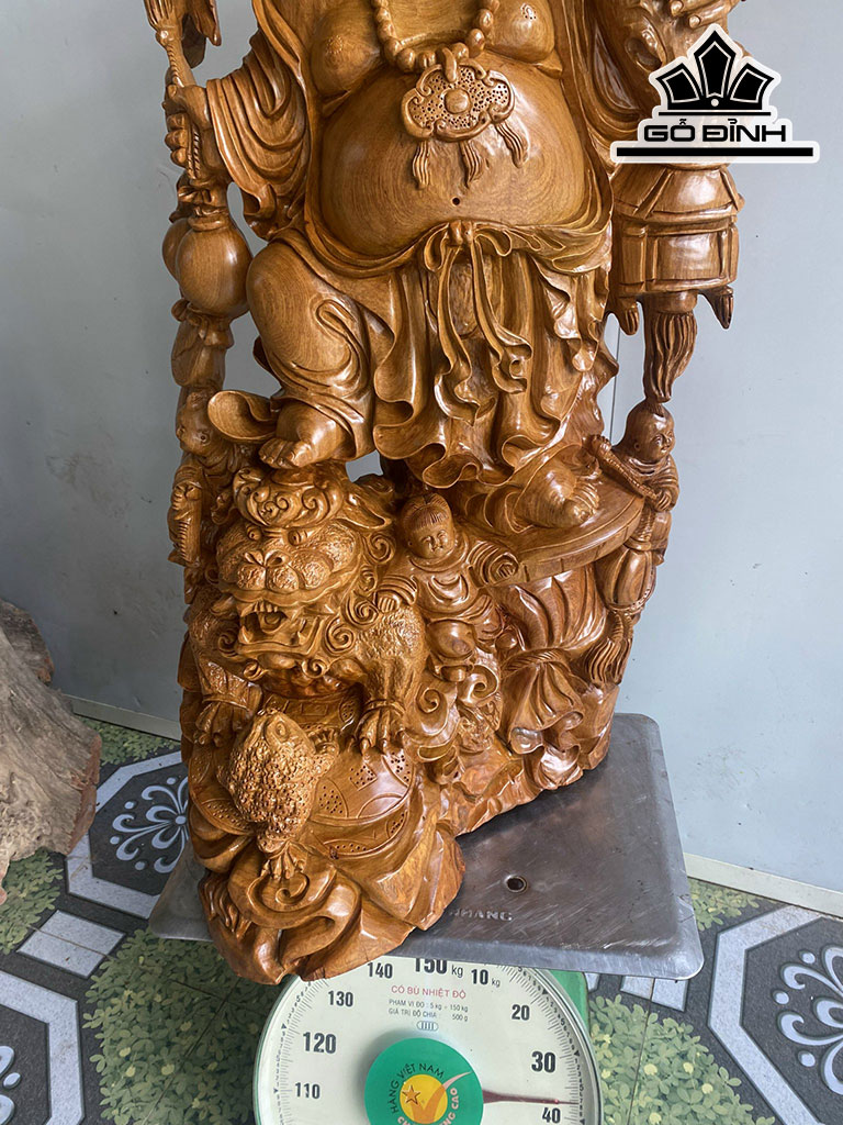 Tượng Phật Di Lặc Gỗ Hương Cao 89 Ngang 47 Sâu 33 (cm)
