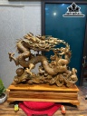 Tượng Rồng Phong Thủy Gỗ Bách Xanh Cao 68 Ngang 79 Sâu 30 Cao Cả Kỷ 88 (cm)