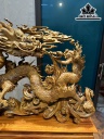 Tượng Rồng Phong Thủy Gỗ Bách Xanh Cao 68 Ngang 79 Sâu 30 Cao Cả Kỷ 88 (cm)