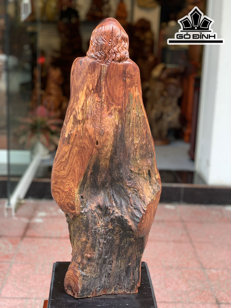 Tượng Đạt Ma Sư Tổ Gỗ Cẩm Cao 63 Ngang 26 Sâu 26 (cm)