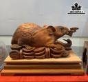 Tượng Chuột Phong Thủy Gỗ Trắc Cao 40 Ngang 15 Sâu 22 (cm)