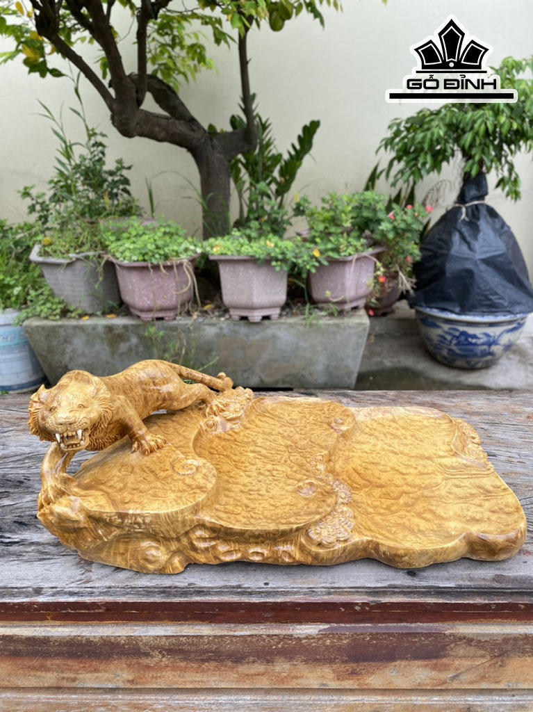 Khay Trà Gỗ Nu Kháo Cao 22 Ngang 56 Sâu 32 (cm)