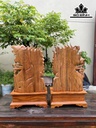 Tượng Cá Chép Hóa Rồng Gỗ Ngọc Am Cao 50 Ngang 35 Sâu 15 Cao Cả Kỷ 65 (cm)