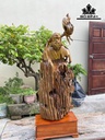 Tượng Đạt Ma Sư Tổ Gỗ Lũa Dổi Cao 108 Ngang 40 Sâu 17 Cao Cả Kỷ 128 (cm)