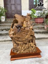 Tượng Đạt Ma Sư Tổ Gỗ Ngọc Am Cao 64 Ngang 48 Sâu 17 Cao Cả Kỷ 74 (cm)