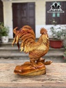 Tượng Gà Trống Gỗ Hương Cao 48 Ngang 40 Sâu 25 (cm)