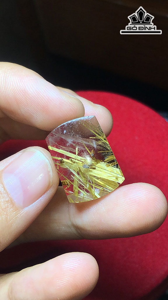 Mặt Dây Chuyền Đá Thạch Anh Tóc Vàng Cao 19,4 Ngang 14,2 Sâu 6,3 (mm) 3,7gr