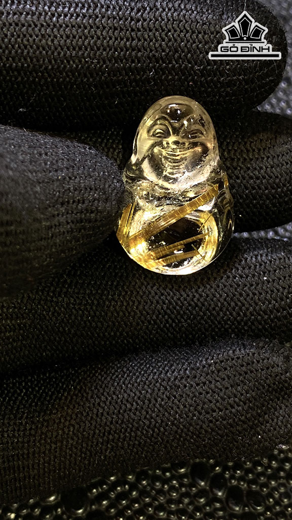 Mặt Dây Chuyền Đá Thạch Anh Tóc Vàng Cao 25,5 Ngang 17,9 Sâu 8,8 (mm) 5,1gr