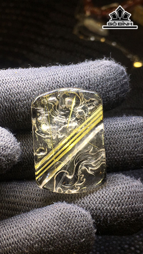 Mặt Dây Chuyền Đá Thạch Anh Tóc Vàng Cao 31,3 Ngang 21 Sâu 6 (mm) 7,5gr