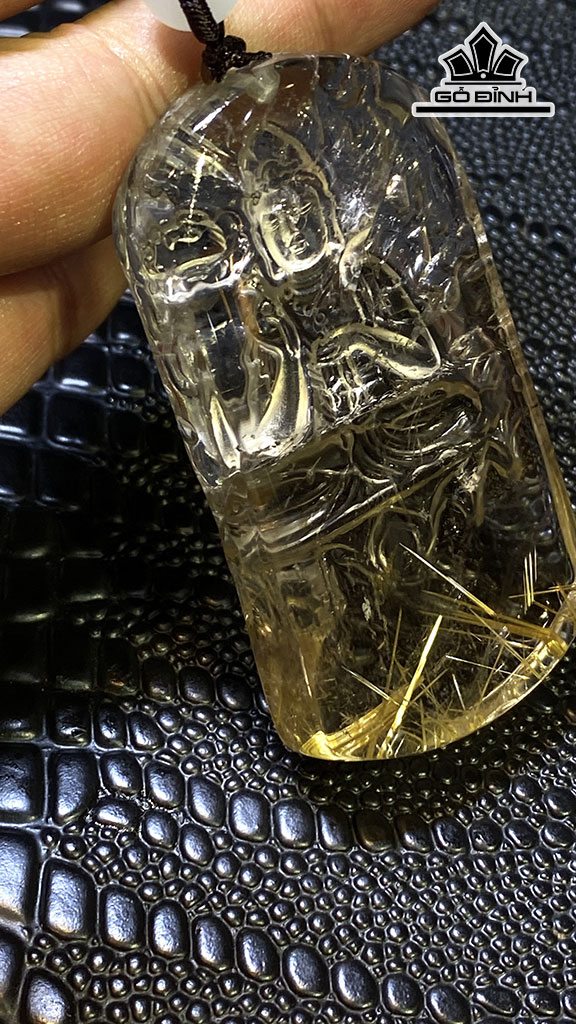 Mặt Dây Chuyền Đá Thạch Anh Tóc Vàng Cao 72,6 Ngang 37,9 Sâu 13 (mm) 73,6gr