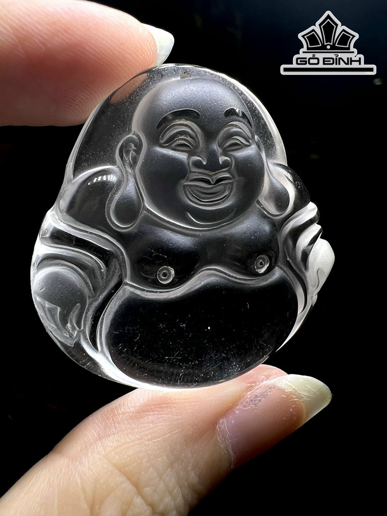 Mặt Dây Chuyền Đá Thạch Anh Trắng Cao 32,3 Ngang 31,4 Sâu 5,9 (mm) 22gr