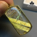 Mặt Dây Chuyền Quan Âm Đá Thạch Anh Tóc Vàng Cao 34,4 Ngang 18,3 Sâu 7,2 (mm) 9,5gr