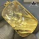Mặt Dây Chuyền Quan Âm Đá Thạch Anh Tóc Vàng Cao 45,9 Ngang 28,6 Sâu 10,4 (mm) 29,2gr