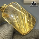 Mặt Dây Chuyền Quan Âm Đá Thạch Anh Tóc Vàng Cao 45,9 Ngang 28,6 Sâu 10,4 (mm) 29,2gr