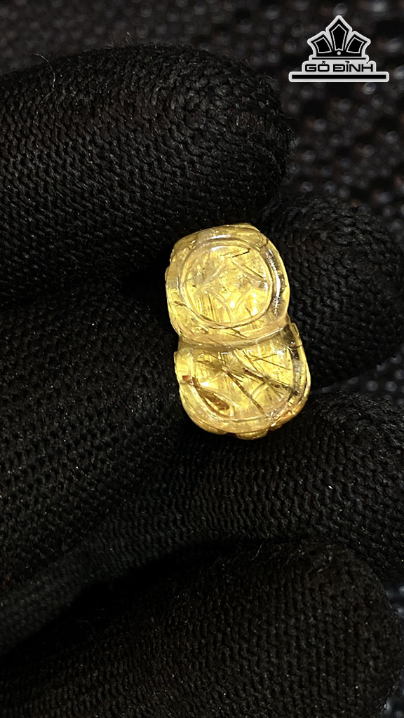 Mặt Dây Chuyền Tỳ Hưu Đá Thạch Anh Tóc Vàng Cao 19 Ngang 11 Sâu 9,5 (mm) 3,6gr
