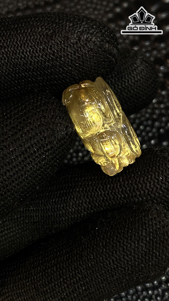 Mặt Dây Chuyền Tỳ Hưu Đá Thạch Anh Tóc Vàng Cao 22,4 Ngang 13,6 Sâu 12 (mm) 6gr