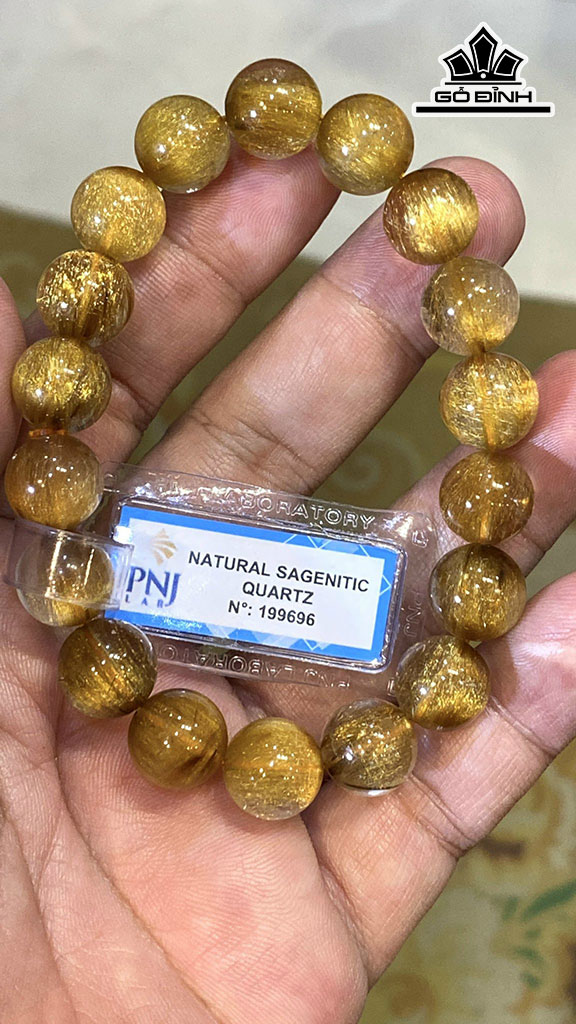 Vòng Tay Đá Thạch Anh Tóc Vàng Đường Kính 11,5 (mm) 40gr