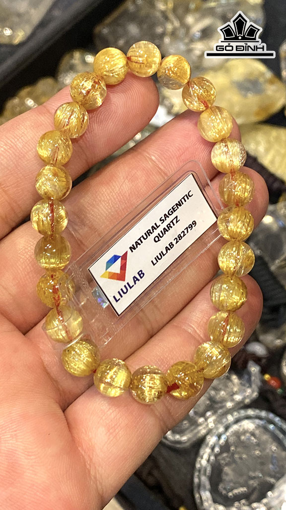 Vòng Tay Đá Thạch Anh Tóc Vàng Đường Kính Hạt 8,26-7,64 (mm) 80.86cts