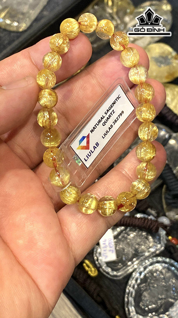 Vòng Tay Đá Thạch Anh Tóc Vàng Đường Kính Hạt 8,26-7,64 (mm) 80.86cts