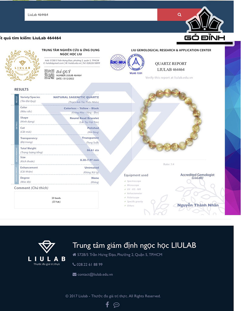 Vòng Tay Đá Thạch Anh Tóc Vàng Đường Kính Hạt 8,38-7,97 (mm) 86.60cts