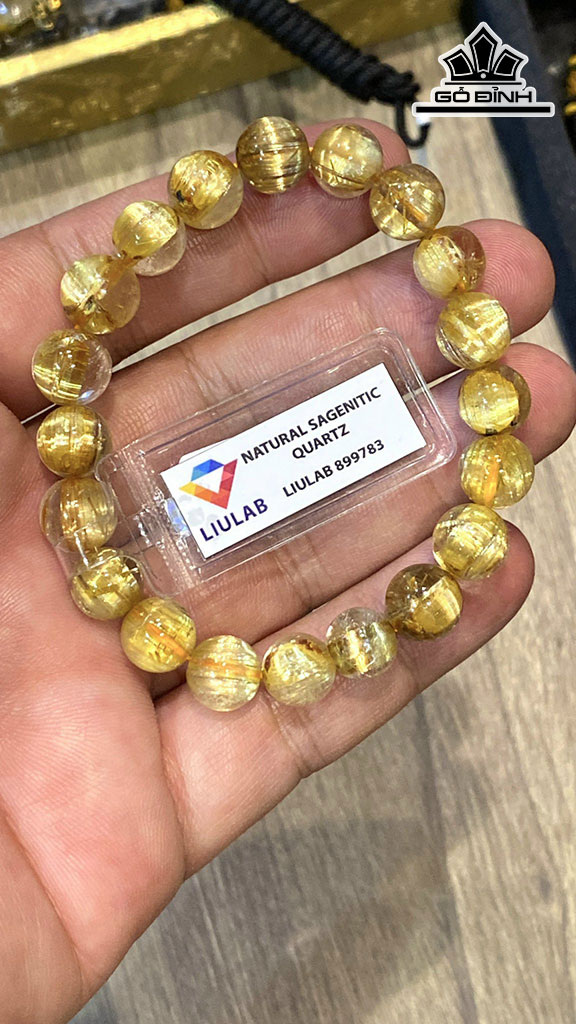 Vòng Tay Đá Thạch Anh Tóc Vàng Đường Kính Hạt 9,94-9,98 (mm) 115.38cts