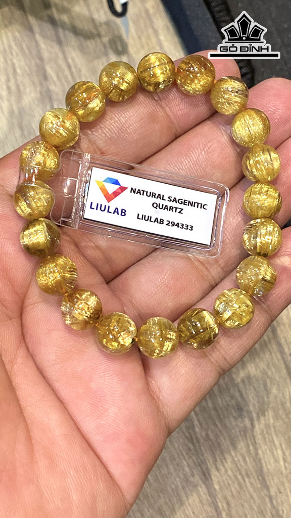 Vòng Tay Đá Thạch Anh Tóc Vàng Đường Kính Hạt 10,00-9,53 (mm) 129.90cts