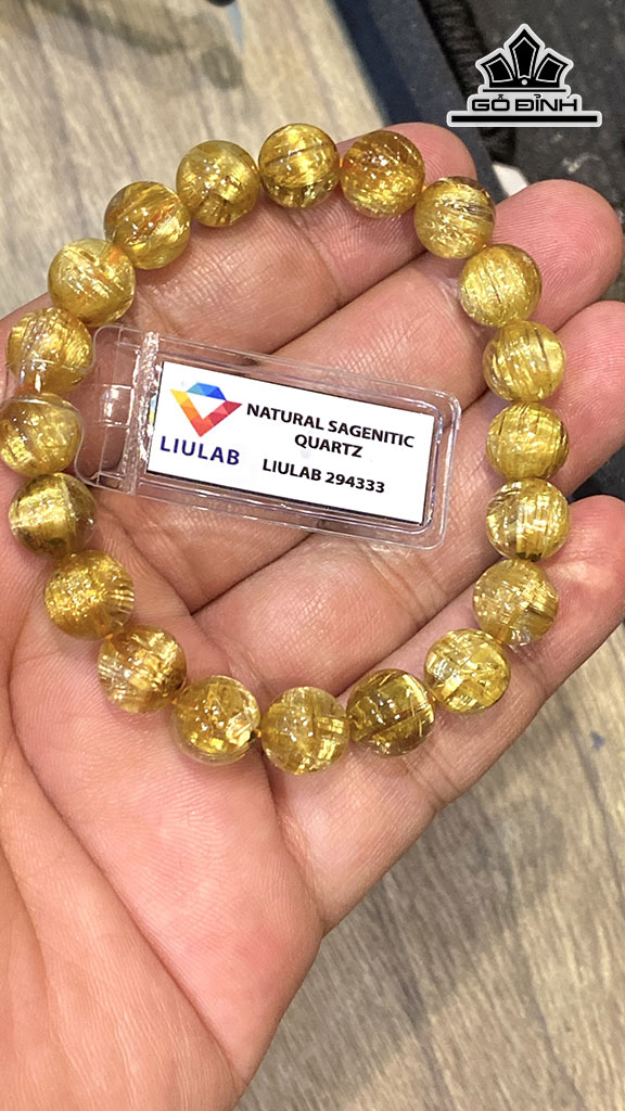 Vòng Tay Đá Thạch Anh Tóc Vàng Đường Kính Hạt 10,00-9,53 (mm) 129.90cts