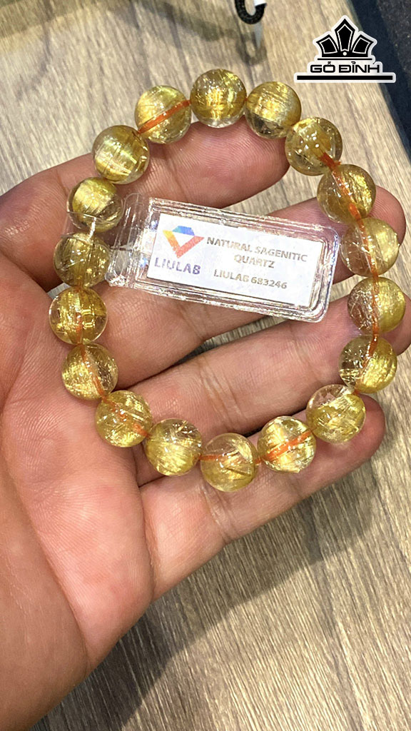 Vòng Tay Đá Thạch Anh Tóc Vàng Đường Kính Hạt 11,41-10,97 (mm) 176.90cts