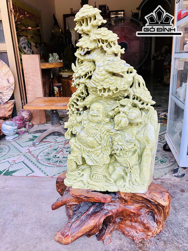 Tượng Di Lạc Đá Serpentine Cao 86 Ngang 50 Sâu 26 (cm) 42kg