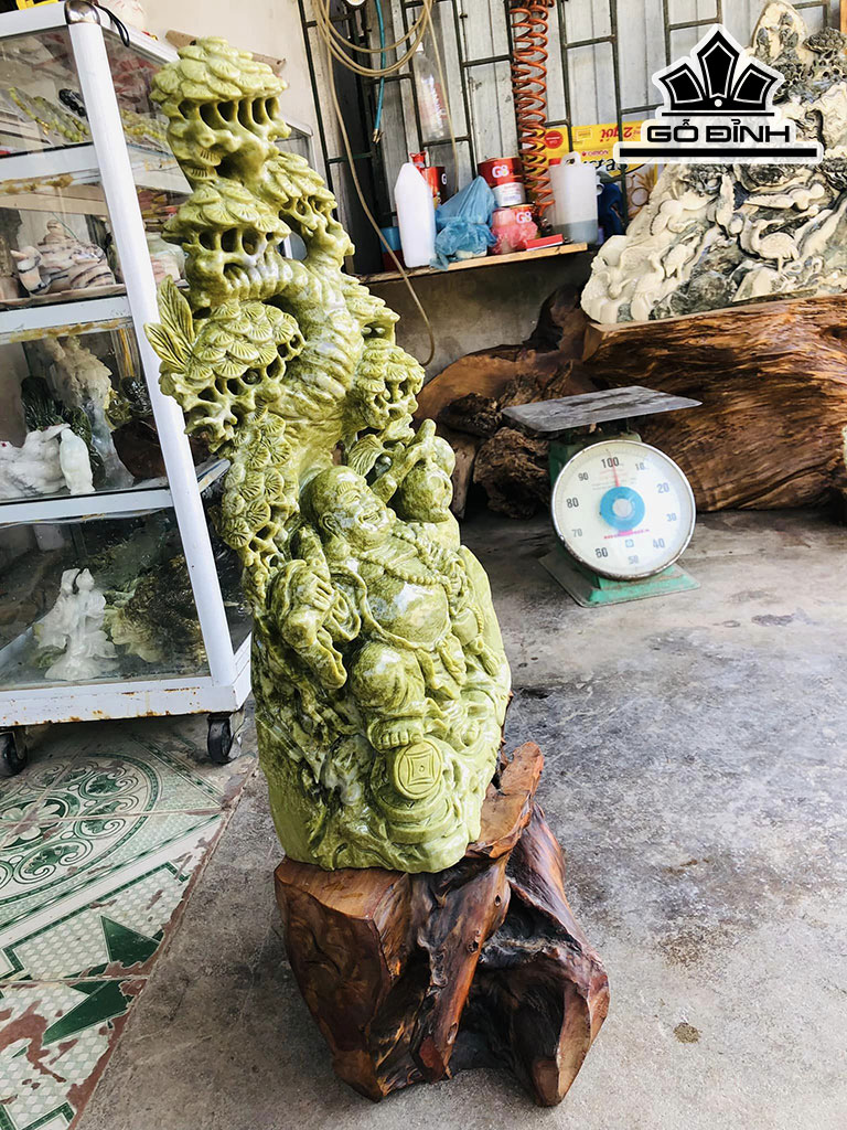 Tượng Di Lạc Đá Serpentine Cao 86 Ngang 50 Sâu 26 (cm) 42kg