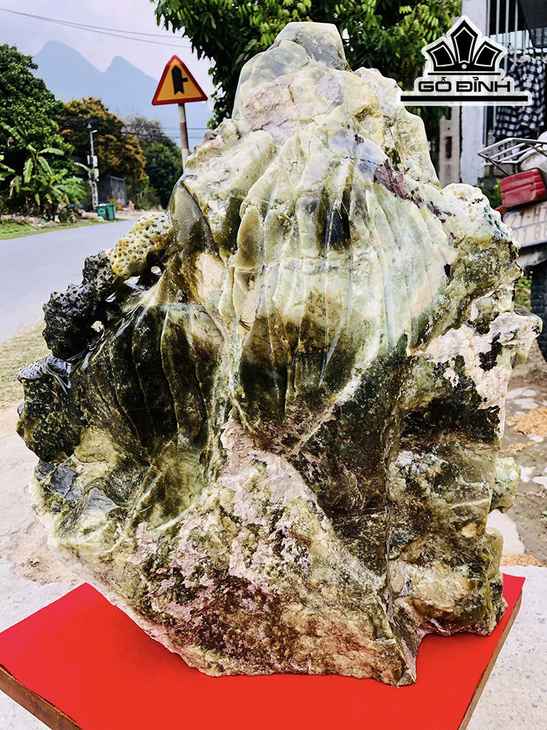Tượng Phật Đá Serpentine Cao 55 Ngang 50 Sâu 20 (cm) 45kg
