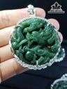 Mặt Dây Chuyền Đá Ngọc Bích (Nephrite Jade) Đường Kính 48 (mm)