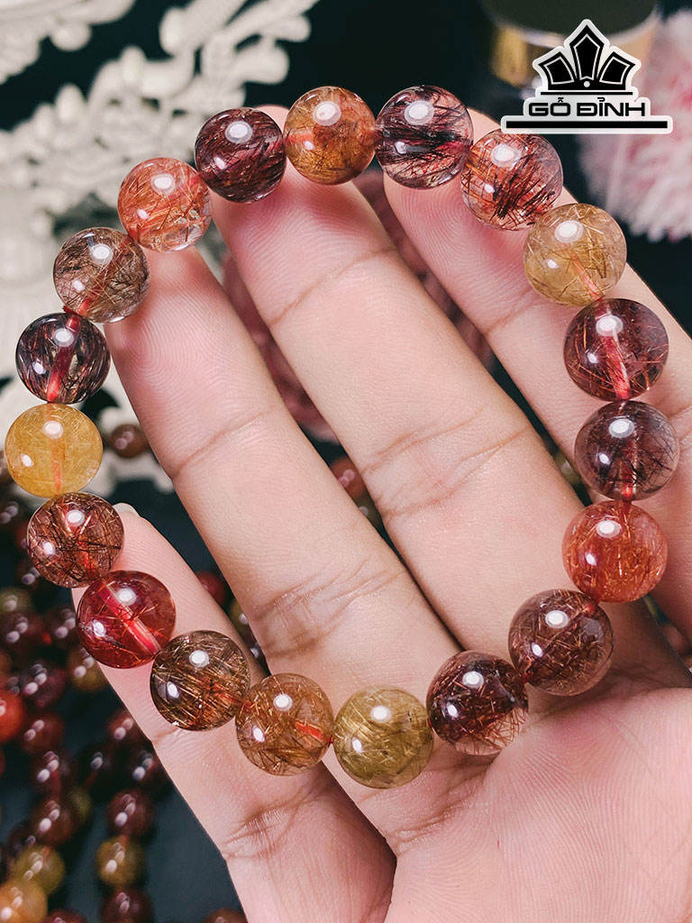 Vòng Tay Đá Thạch Anh Đường Kính Hạt 11 (mm) 11gr