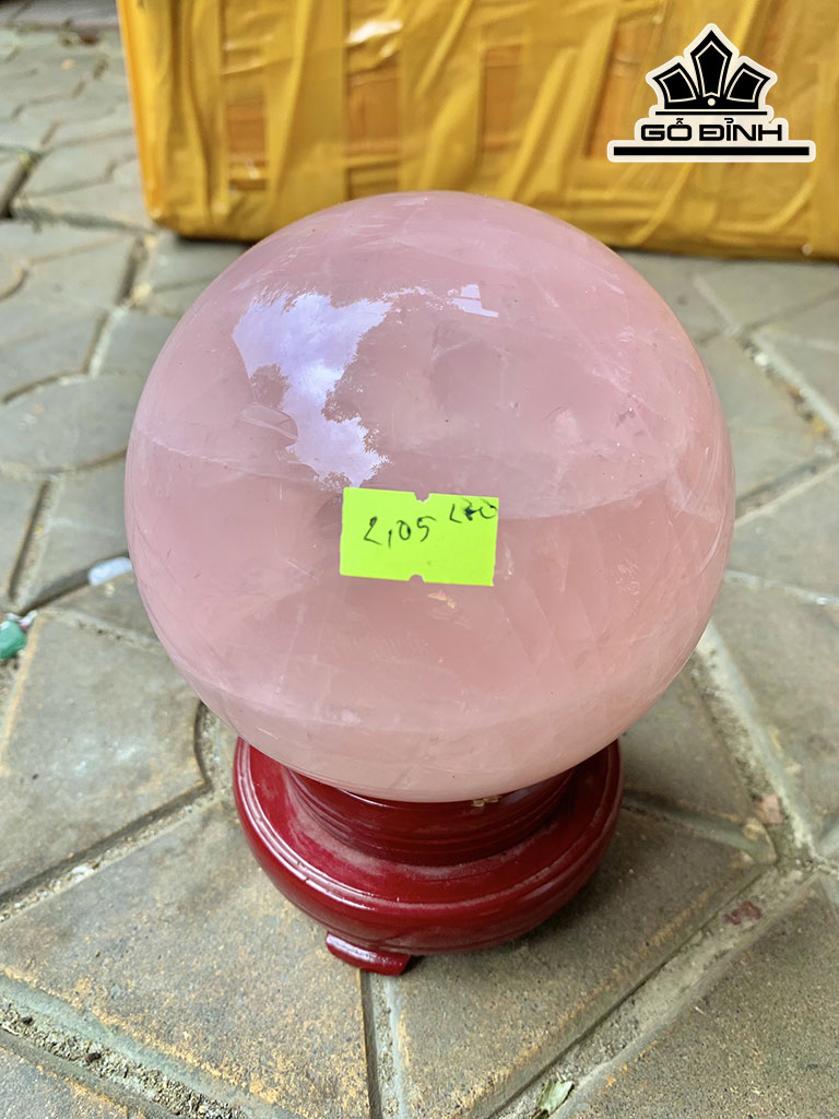 Bi Cầu Đá Thạch Anh Hồng Đường Kính 12 (cm) 2.05kg