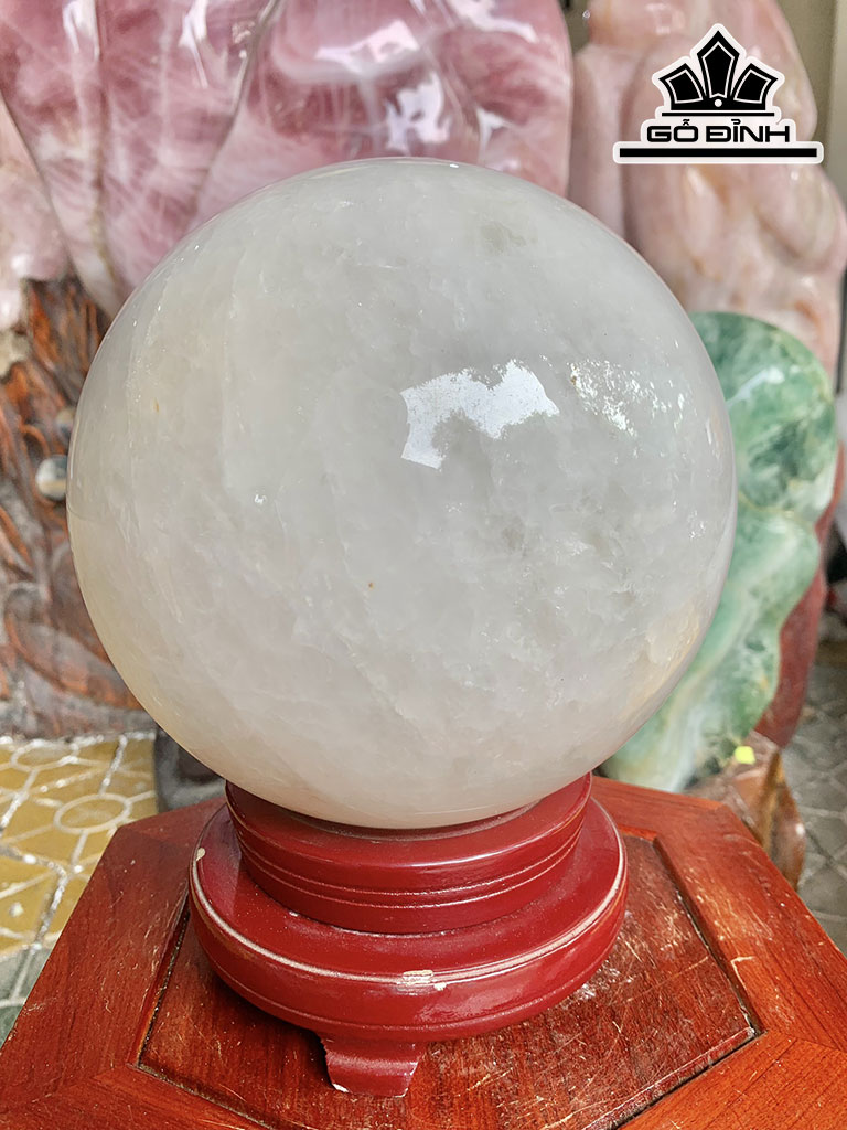 Bi Cầu Đá Thạch Anh Trắng Đường Kính 17 (cm) 8.72kg