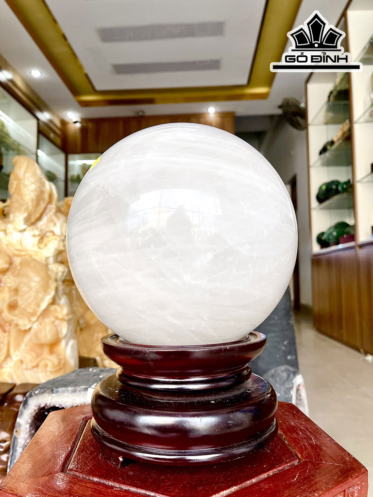 Bi Cầu Đá Thạch Anh Trắng Đường Kính 17 (cm) 10.39kg