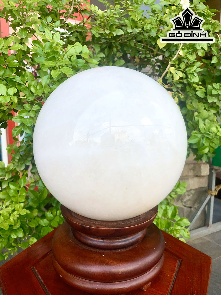 Bi Cầu Đá Thạch Anh Trắng Đường Kính 18 (cm) 8.12kg