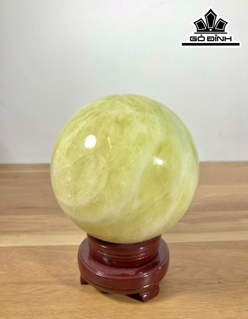Bi Cầu Đá Thạch Anh Vàng Đường Kính 12 (cm) 3.5kg