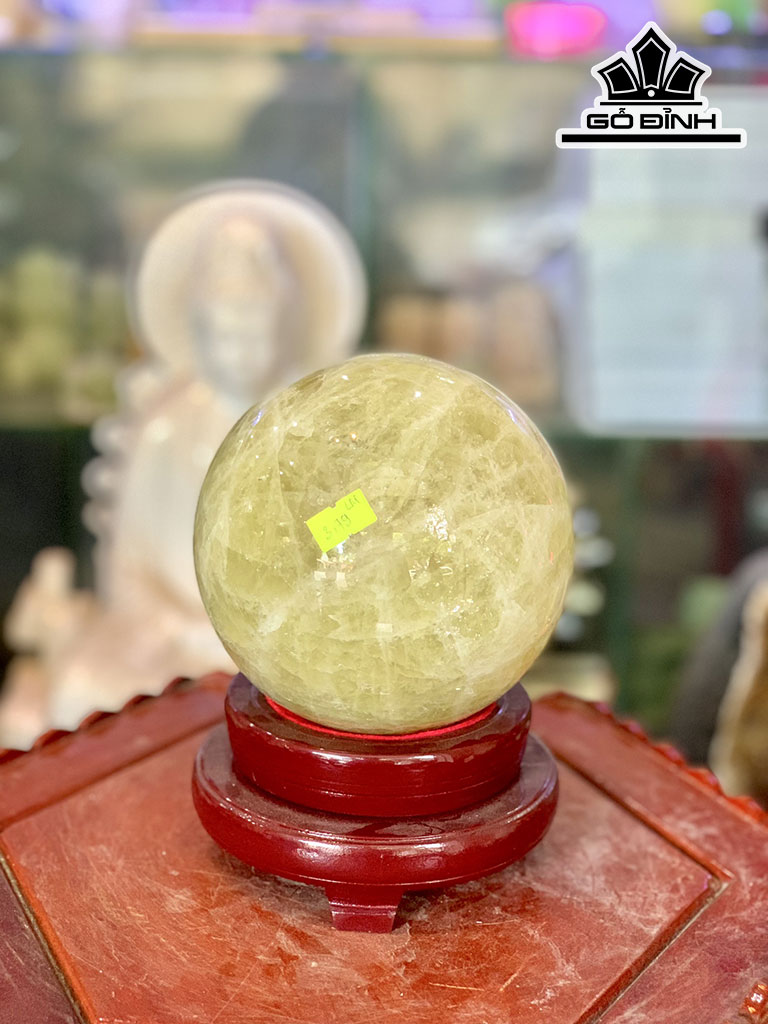 Bi Cầu Đá Thạch Anh Vàng Đường Kính 14 (cm) 3.79kg