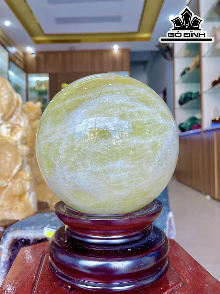 Bi Cầu Đá Thạch Anh Vàng Đường Kính 18 (cm) 8.31kg