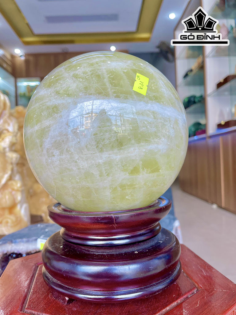 Bi Cầu Đá Thạch Anh Vàng Đường Kính 18 (cm) 8.31kg