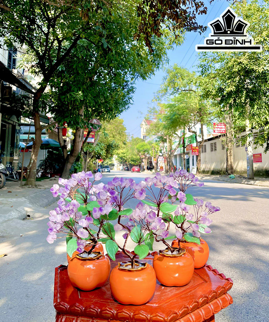 Cây Nụ Đá Thạch Anh Tím Cao 15 (cm)