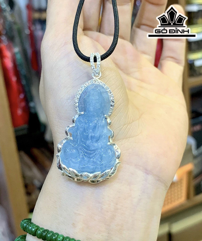 Mặt Dây Chuyền Đá Aquamarine Cao 3,7 (cm)