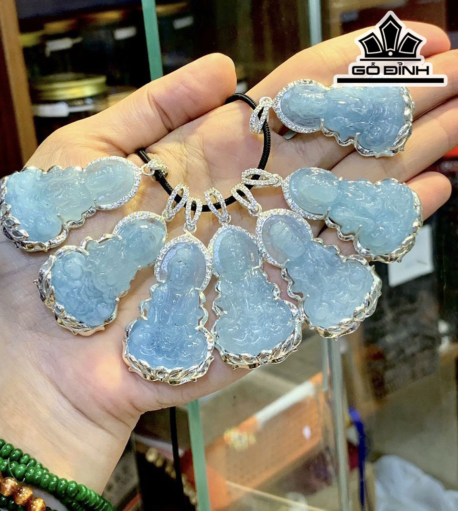 Mặt Dây Chuyền Đá Aquamarine Cao 3,7 (cm)