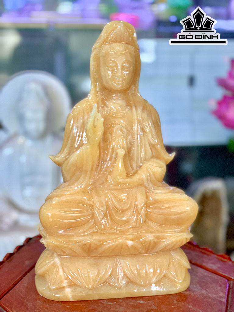 Tượng Mẹ Quan Âm Đá Ngọc Hoàng Long Cao 25 (cm)