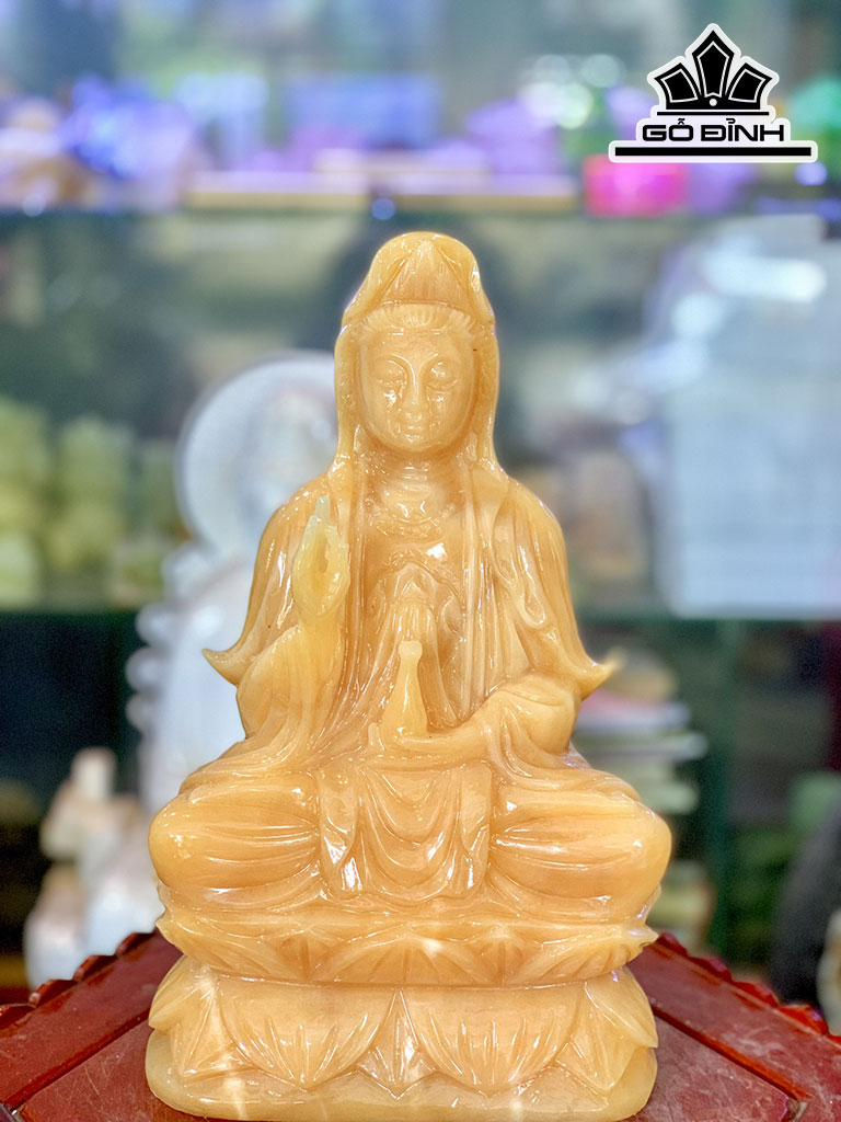 Tượng Mẹ Quan Âm Đá Ngọc Hoàng Long Cao 25 (cm)