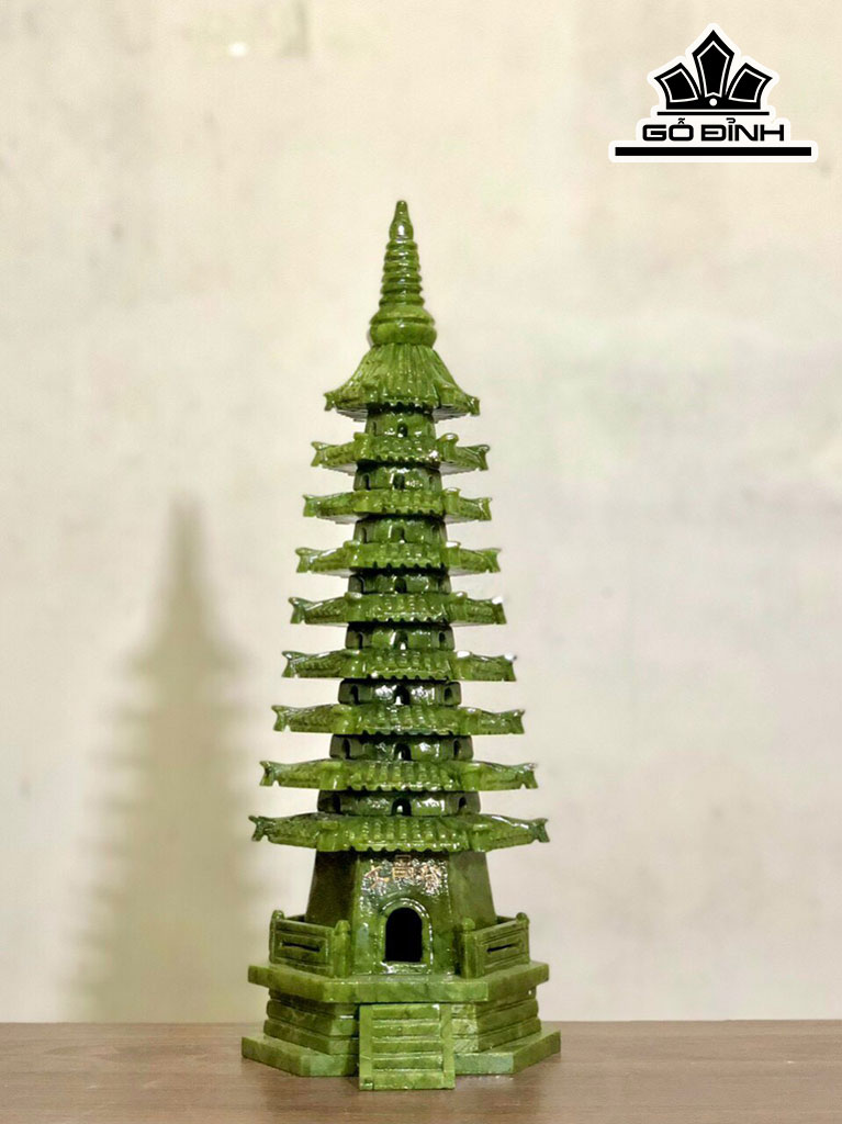Tháp Văn Xương Đá Serpentine Cao 38 (cm)