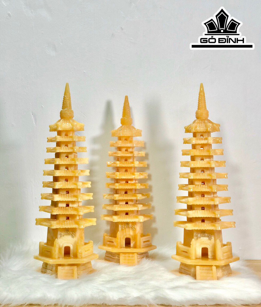 Tháp Văn Xương Đá Serpentine Cao 38 (cm)