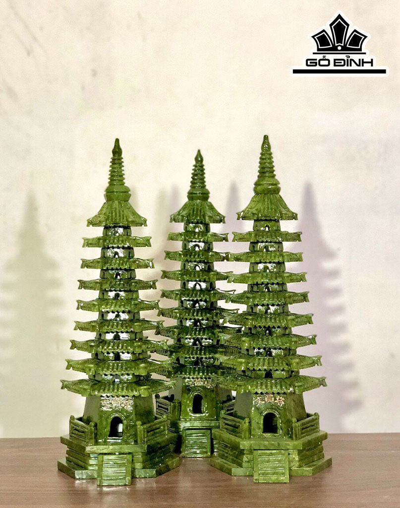 Tháp Văn Xương Đá Serpentine Cao 38 (cm)